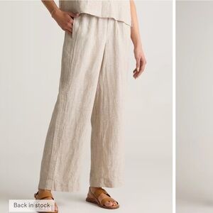 Quince Cream Wide Leg LINEN Pants fox XL flax
